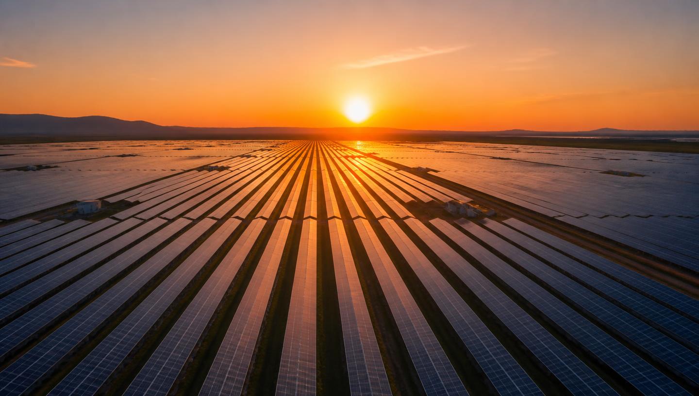 Solar panel arrays and green energy infrastructure by Tarini Edifice